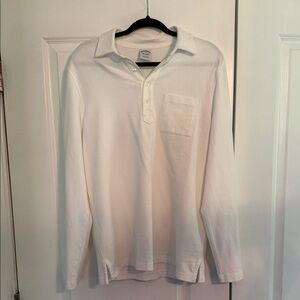 Brooks Brothers White/Cream Long Sleeve Polo Shirt